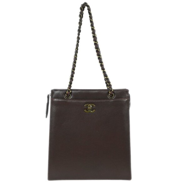 Chanel Brown Calfskin Shoulder Tote Bag 116019 - Picture 1 of 9